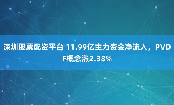 深圳股票配资平台 11.99亿主力资金净流入，PVDF概念涨2.38%