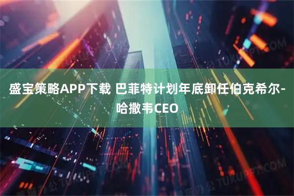 盛宝策略APP下载 巴菲特计划年底卸任伯克希尔-哈撒韦CEO