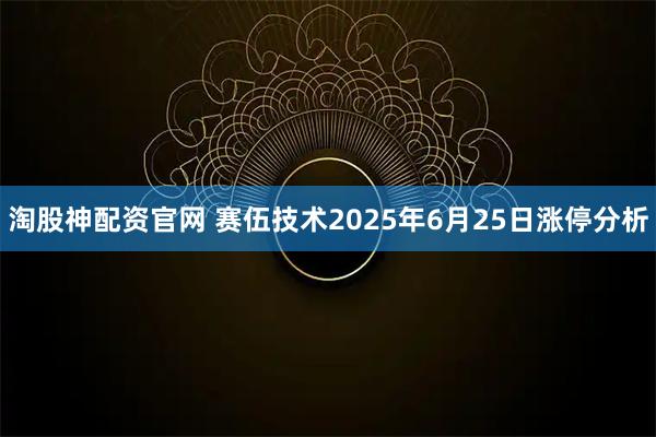 淘股神配资官网 赛伍技术2025年6月25日涨停分析