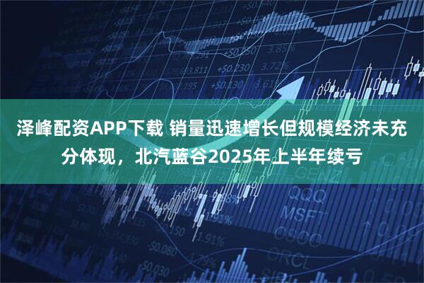 泽峰配资APP下载 销量迅速增长但规模经济未充分体现，北汽蓝谷2025年上半年续亏